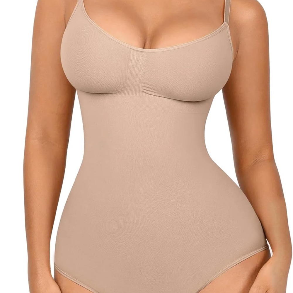 Tan Shapewear Bodysuit with Seamless Design and Targeted Control